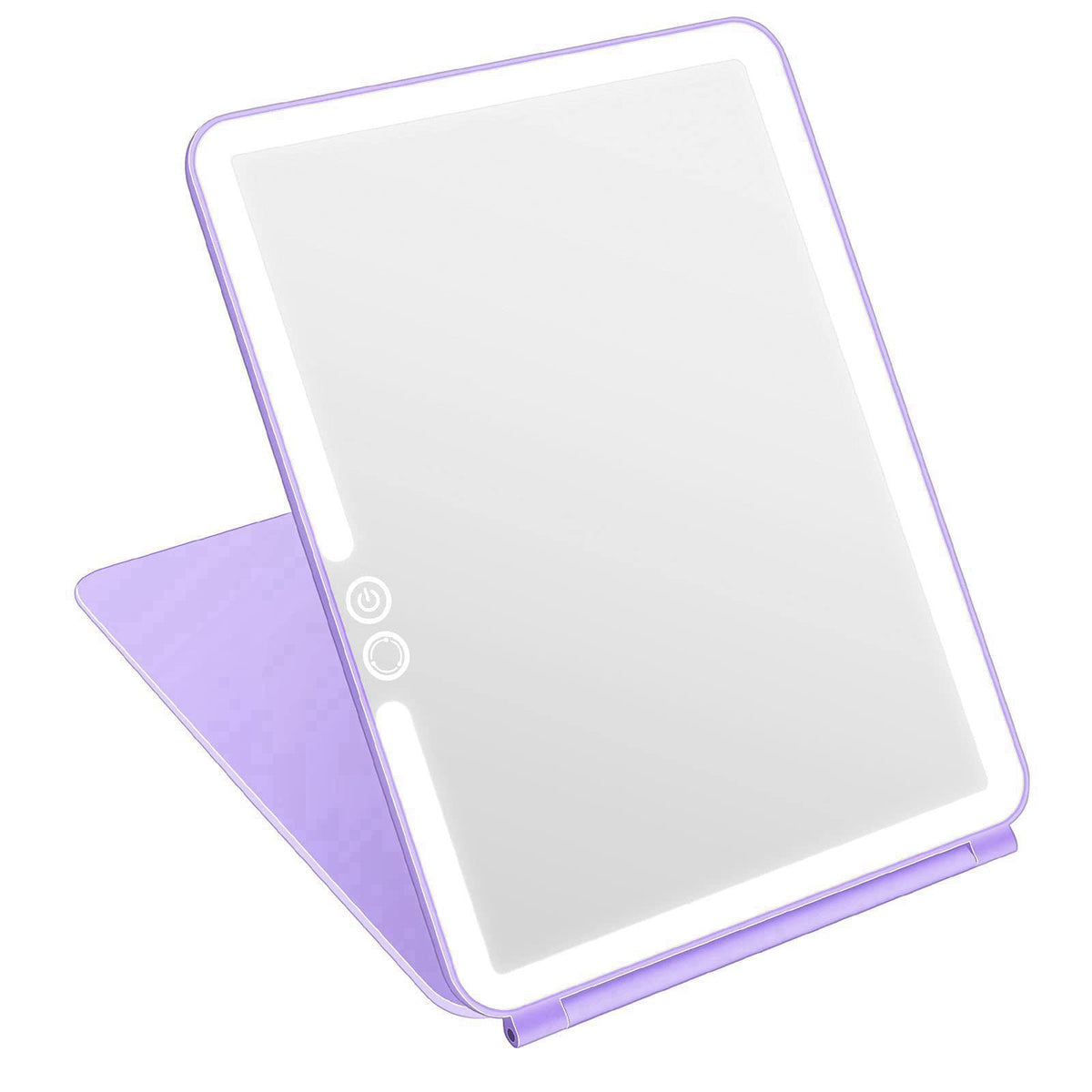 deweisn Folding Lighted Makeup Mirror with 72 LEDs 3 Colors Light Modes USB Rechargable 1800mA Batteries Portable Ultra 