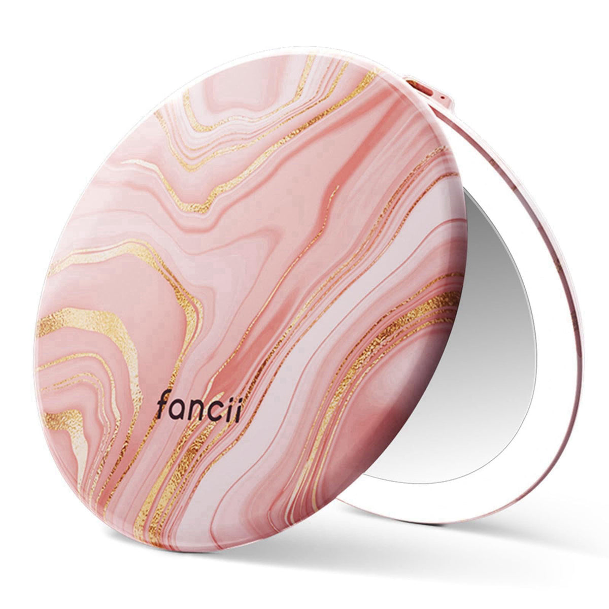 Fancii Taylor LED Lighted Travel Makeup Mirror, Rechargeable, 10x /1x Magnifying, Tru-Glow Lighting System, XL Large 5” 