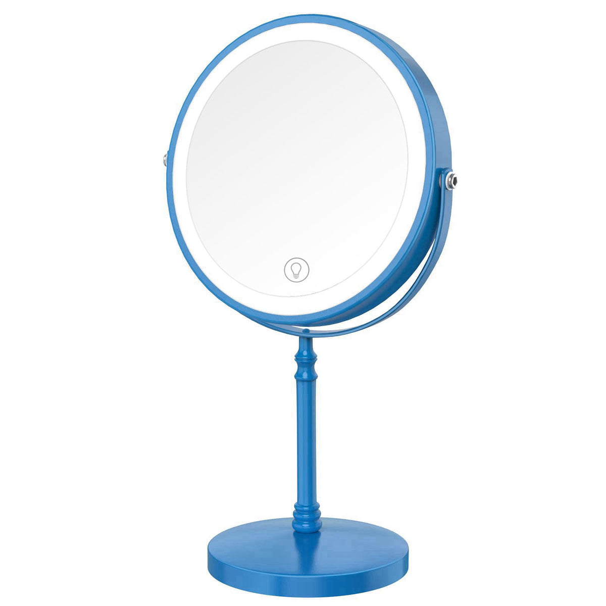 DEIOVWXS Makeup Mirror, Rechargeable Vanity Mirror with 3 Lights, 1X/10X – close-up detail in Blue