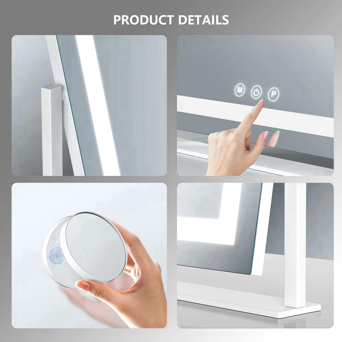 Gvnkvn 15.2" in Lighted Makeup Mirror, 10X Magnifiers – packaging and label
