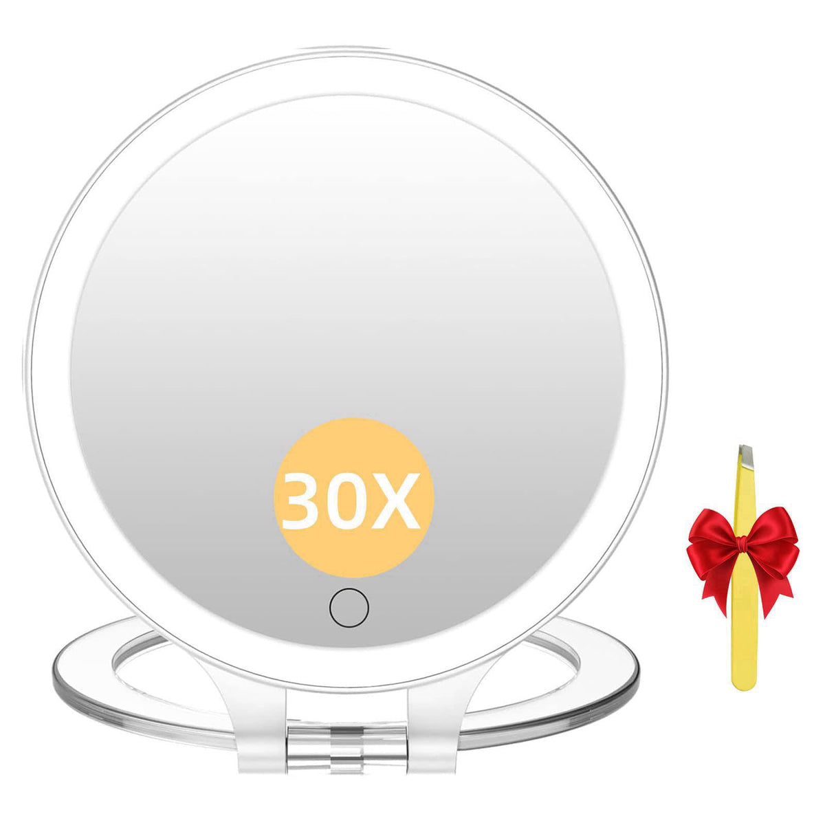 FASCINATE Travel 30X/1X Magnifying Mirror with Light Double Sided Mirror – product photo (Makeup Mirrors)