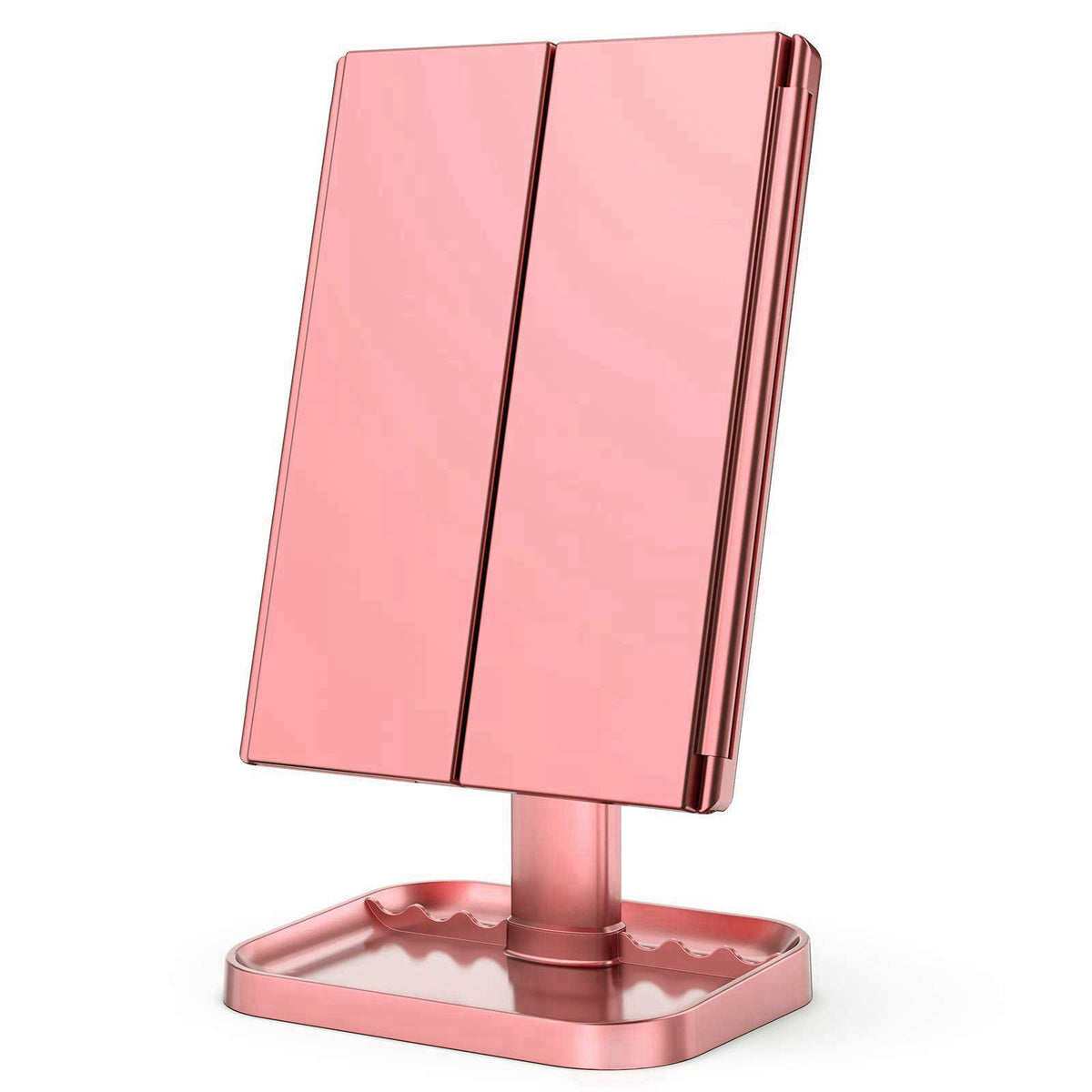 HUONUL 2X/3X/10X Magnifying Vanity Mirror with Light, Trifold Makeup Mirror – full view