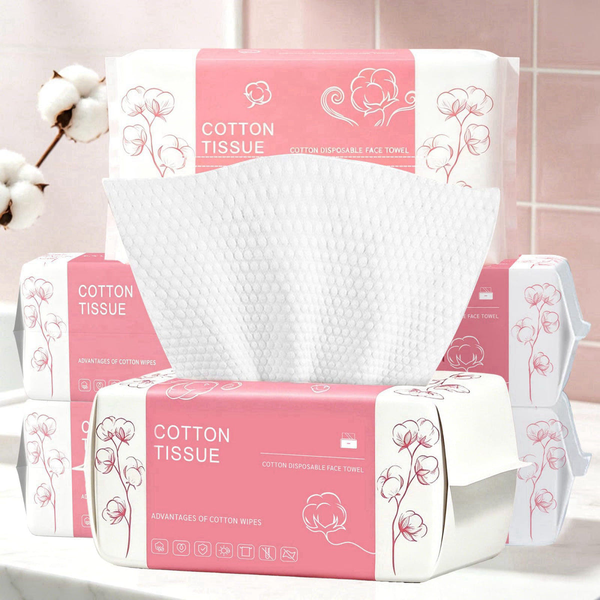 Futetui 600 Count Disposable Face Towel, Dual-Textured Facial Wash Cloth – product photo (Cloths &amp; Towelettes)
