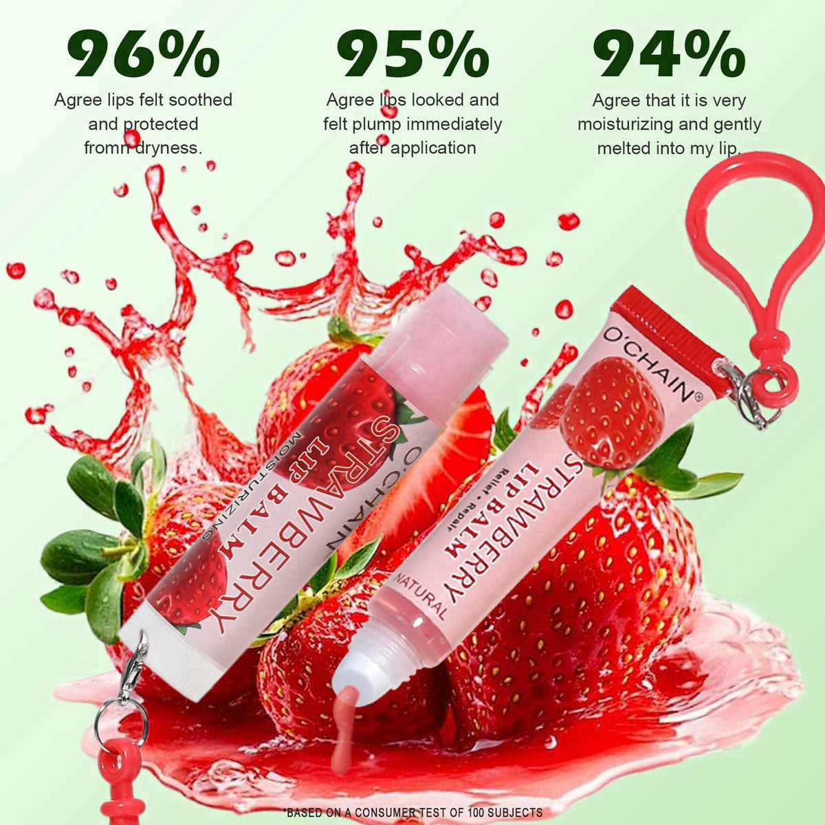O'CHAIN 24 Pack Lip Balm Set, Squeeze & Stick, Keychain, Moisturizing – alternate angle