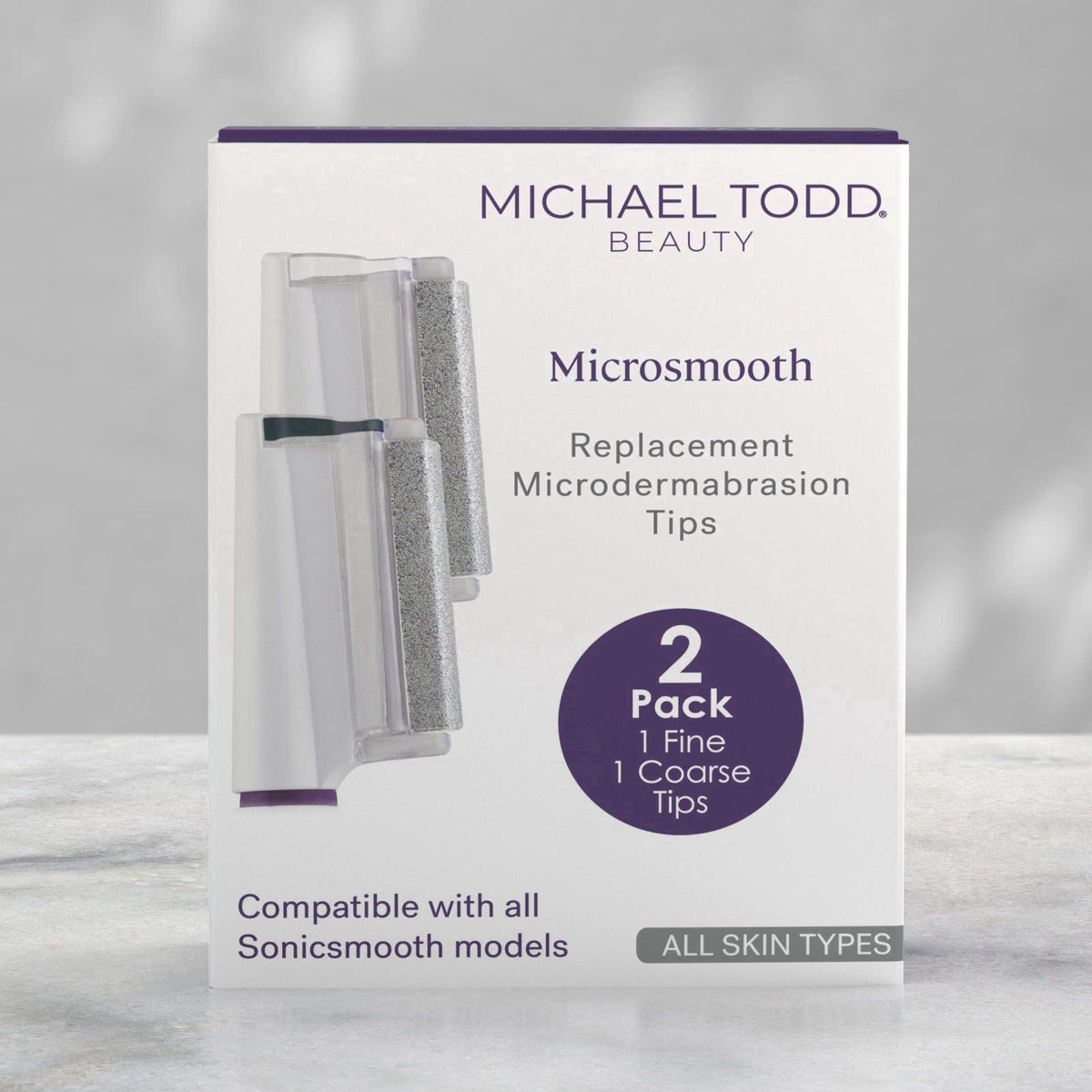 Michael Todd Beauty – Microsmooth Clear Replacement Tips – 2 Pack – back view and specifications