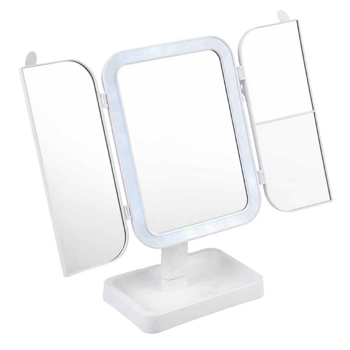 FaHaner 13" Fold Lighted Makeup Mirror, 3-Color Tri-Fold LED Vanity Mirror – product photo (Makeup Mirrors)