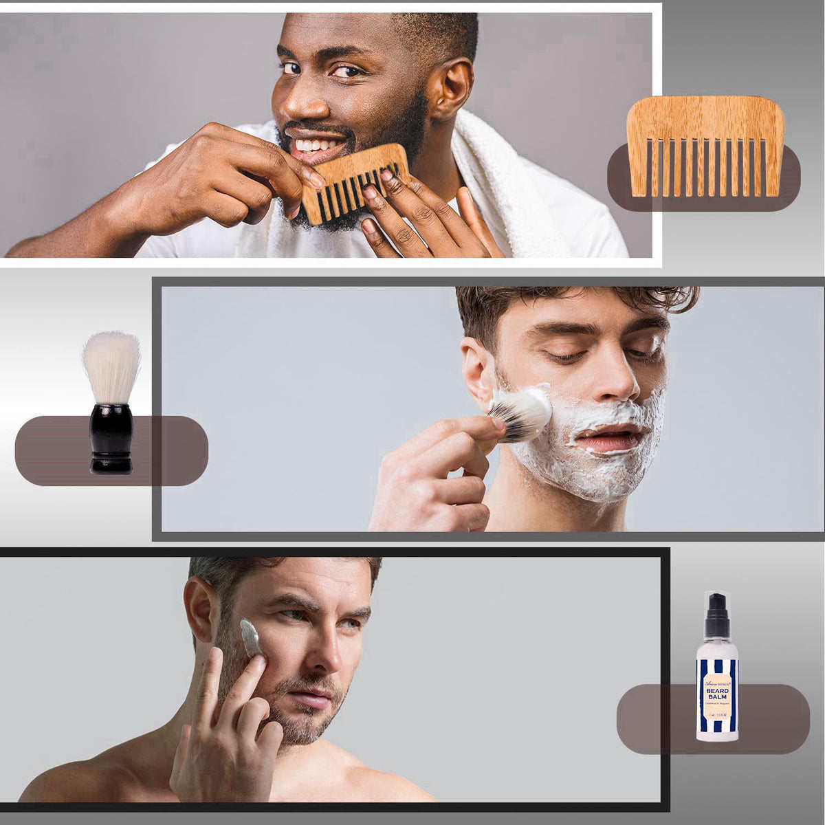 ArioseMonde 10pc Cedar Bergamot Spa Gifts for Men Spa Baskets Care Package for Men – back view and specifications