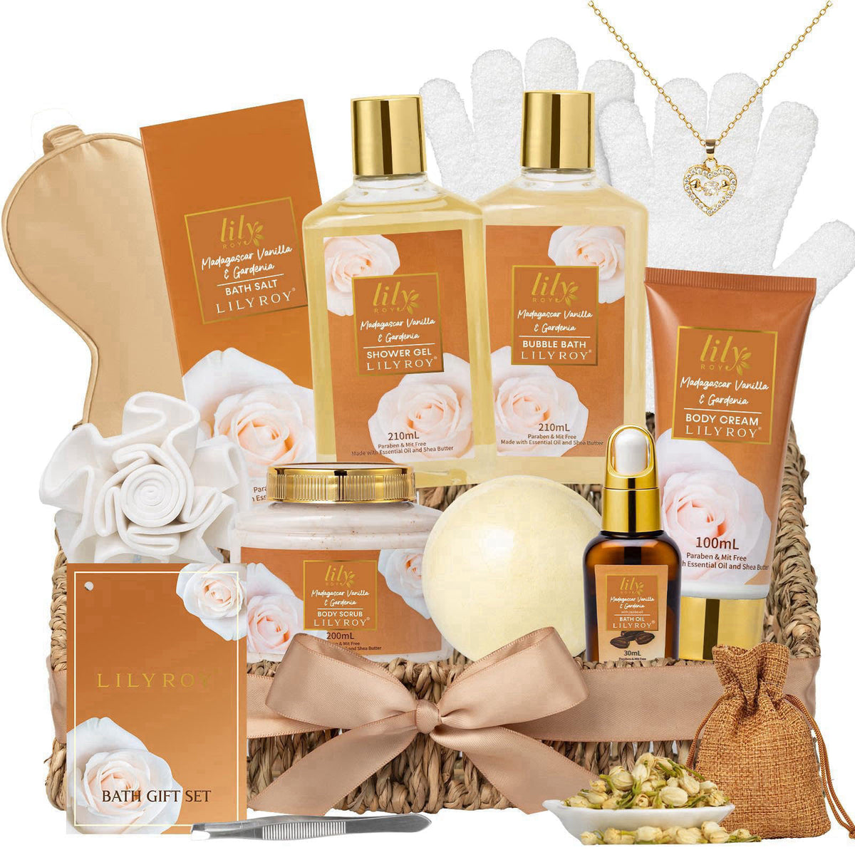 LILY ROY Woman Gifts, Birthday Gift - Luxurious Vanilla Spa Gift Baskets for Women – product photo (Sets &amp; Kits)