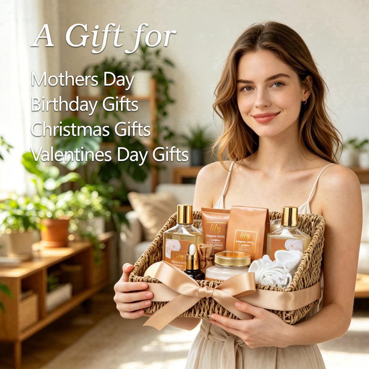 LILY ROY Woman Gifts, Birthday Gift - Luxurious Vanilla Spa Gift Baskets for Women – close-up detail