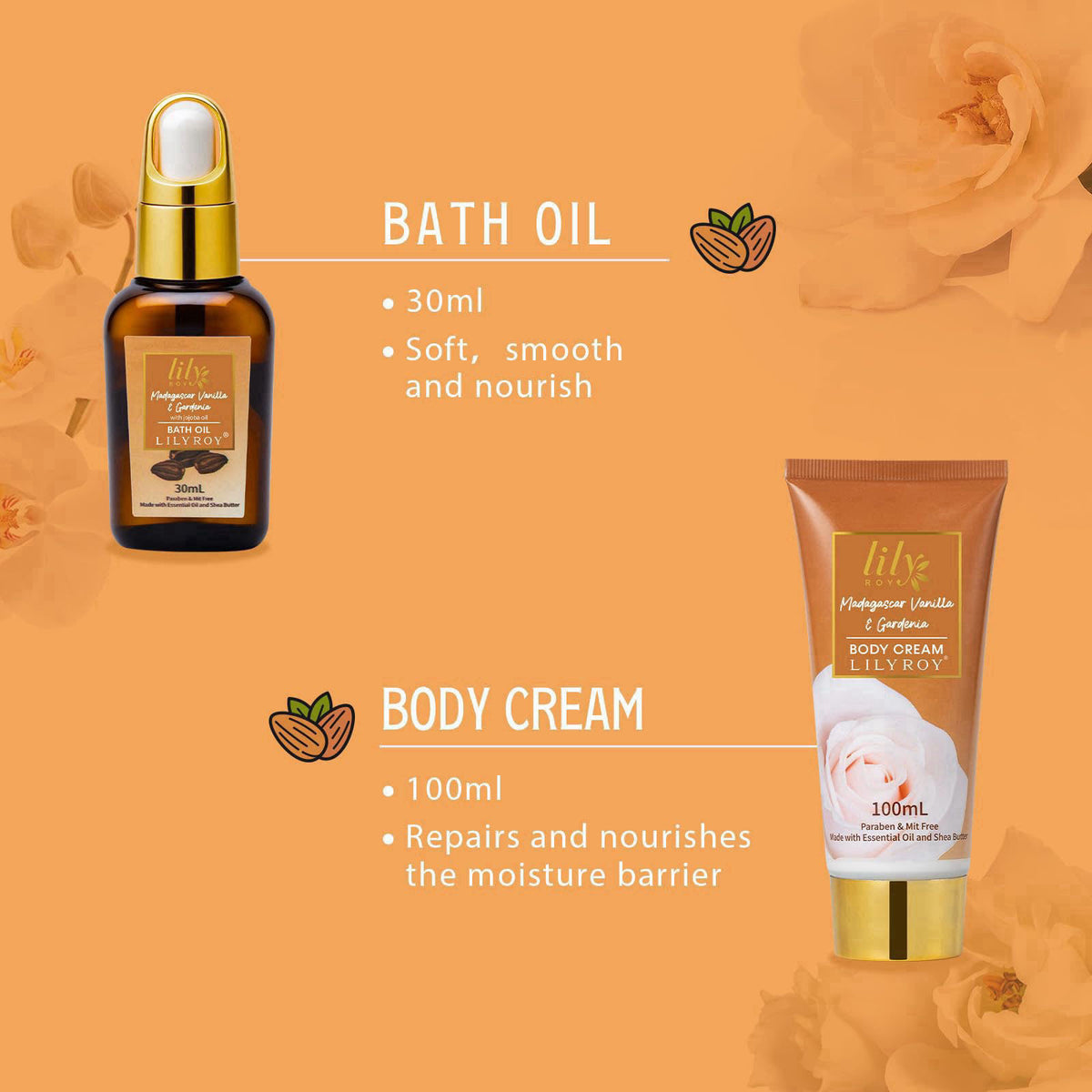 LILY ROY Woman Gifts, Birthday Gift - Luxurious Vanilla Spa Gift Baskets for Women – full view