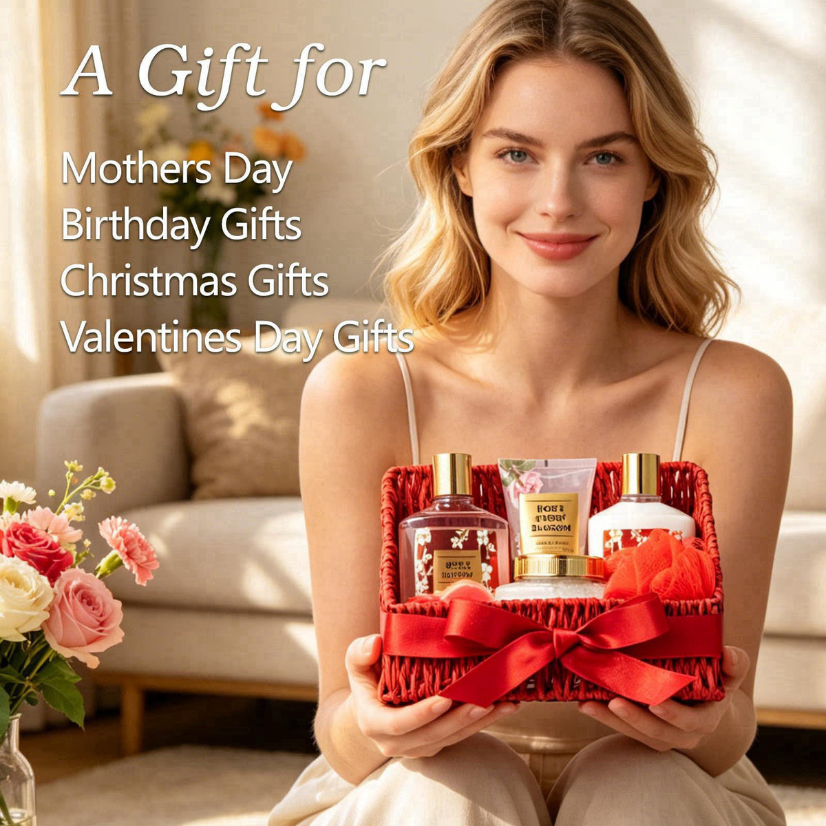 LILY ROY Spa Gifts for Mom, Birthday Gifts - 9 Pcs Bath Spa Gift Baskets for Women – close-up detail