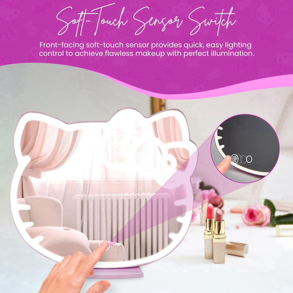 IMPRESSIONS VANITY &middot; COMPANY Impressions Vanity Supercute Hello Kitty Tabletop Desk Mirror with Lights and Touch 