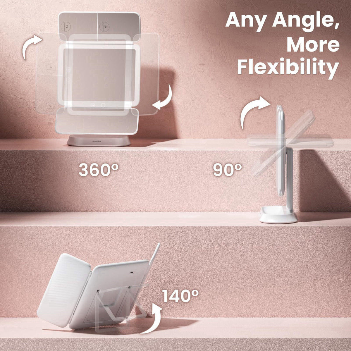 Beautifive Makeup Mirror with Lights and 7X/5X/1X Magnification Vanity Mirror – packaging and label