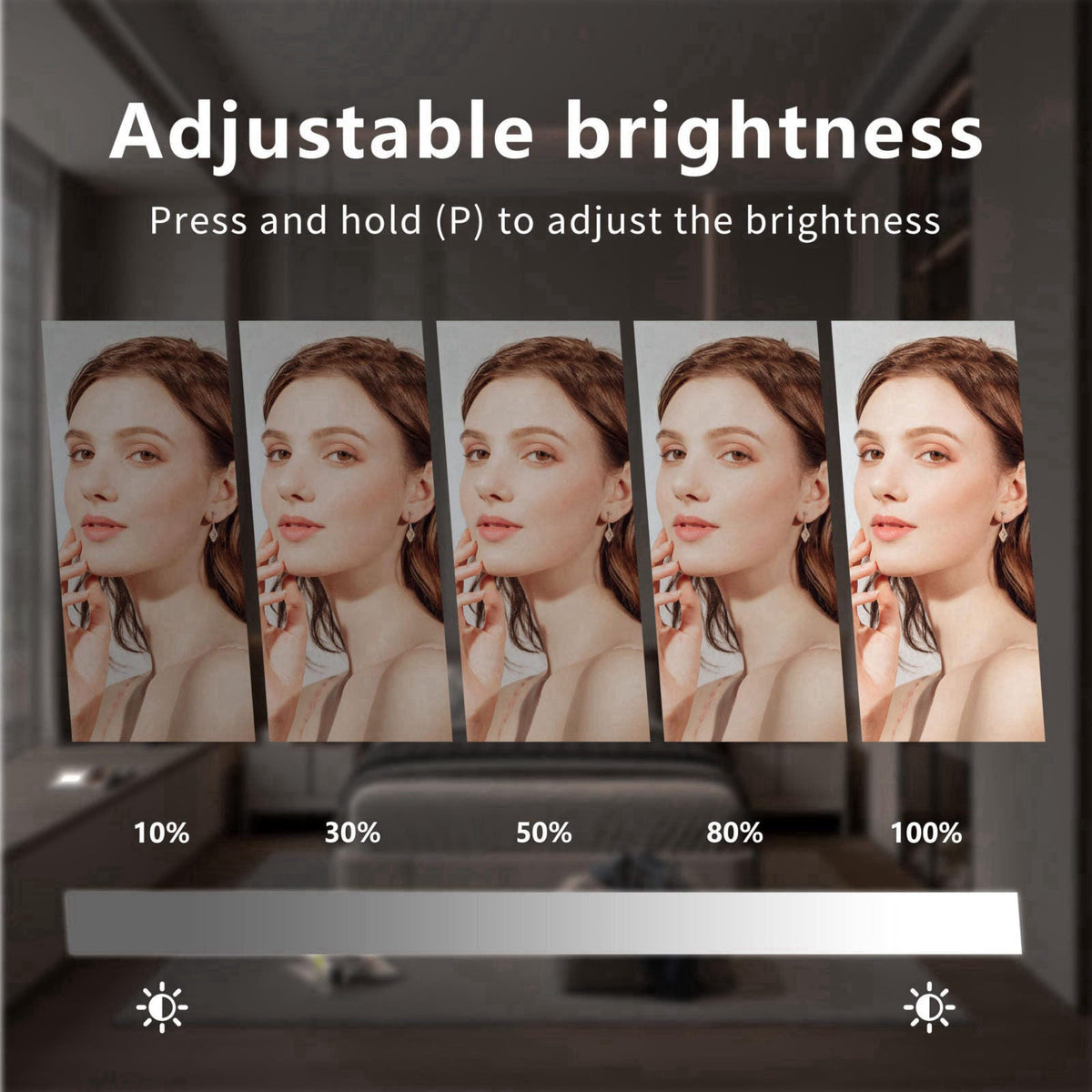Acoolda Vanity Mirror with Lights, Hollywood Vanity Makeup Mirror with 9 Dimmable LED Bulbs, 3 Color Lighting Modes, Det