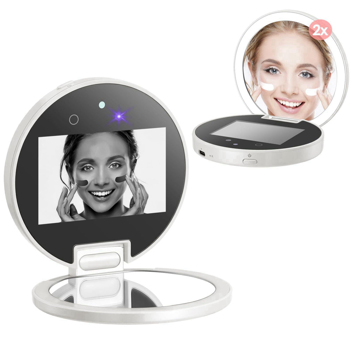 Vanexiss UV Camera for Sunscreen Test with 2X Magnifying Vanity Mirror 3.8 Inch