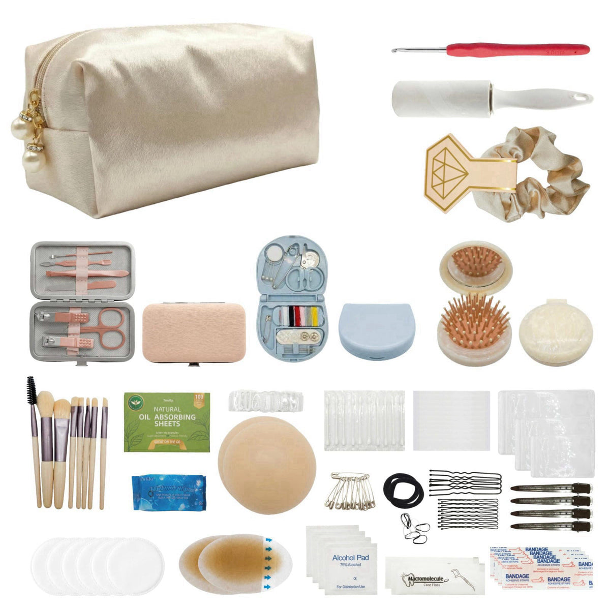 HygaLivia Wedding Emergency Kit | 30+ Essentials | 100+ Pieces | Bridal Emergency Kit for Wedding Day – close-up detail 