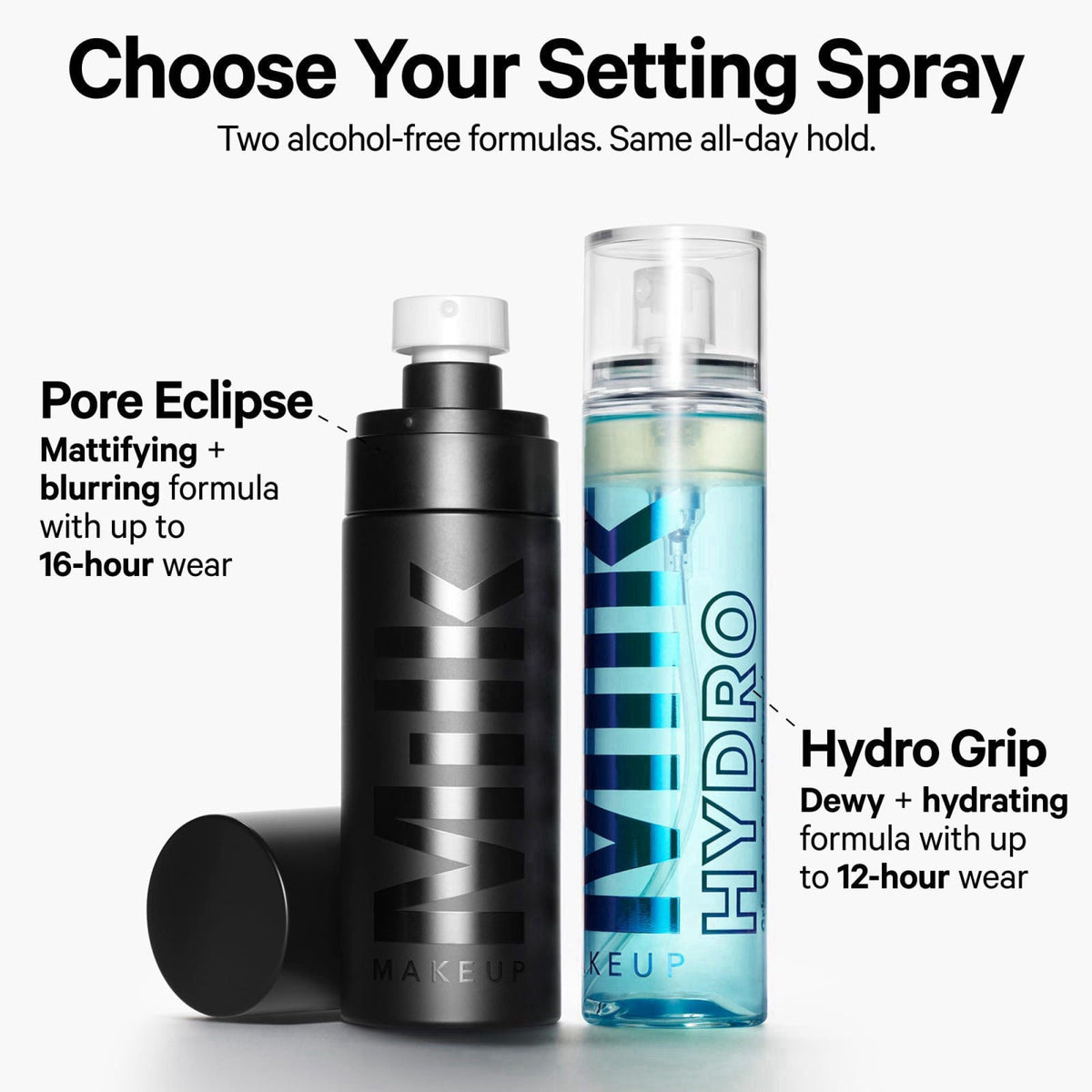 Milk Makeup Hydro Grip Set + Refresh Spray with Hyaluronic Acid – Face Mists on display