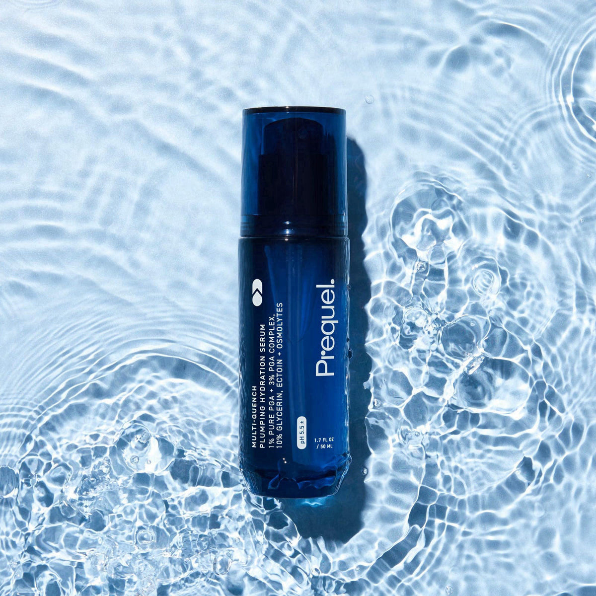 Prequel Skin Multi Quench Hydration - Plumping Serum Dry Skin PGA Complex – back view and specifications