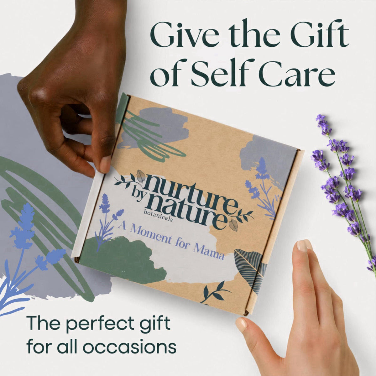 Nurture by Nature Botanicals Nurture by Nature New Mom Gift Basket - 6 Piece Self Care Package – close-up detail
