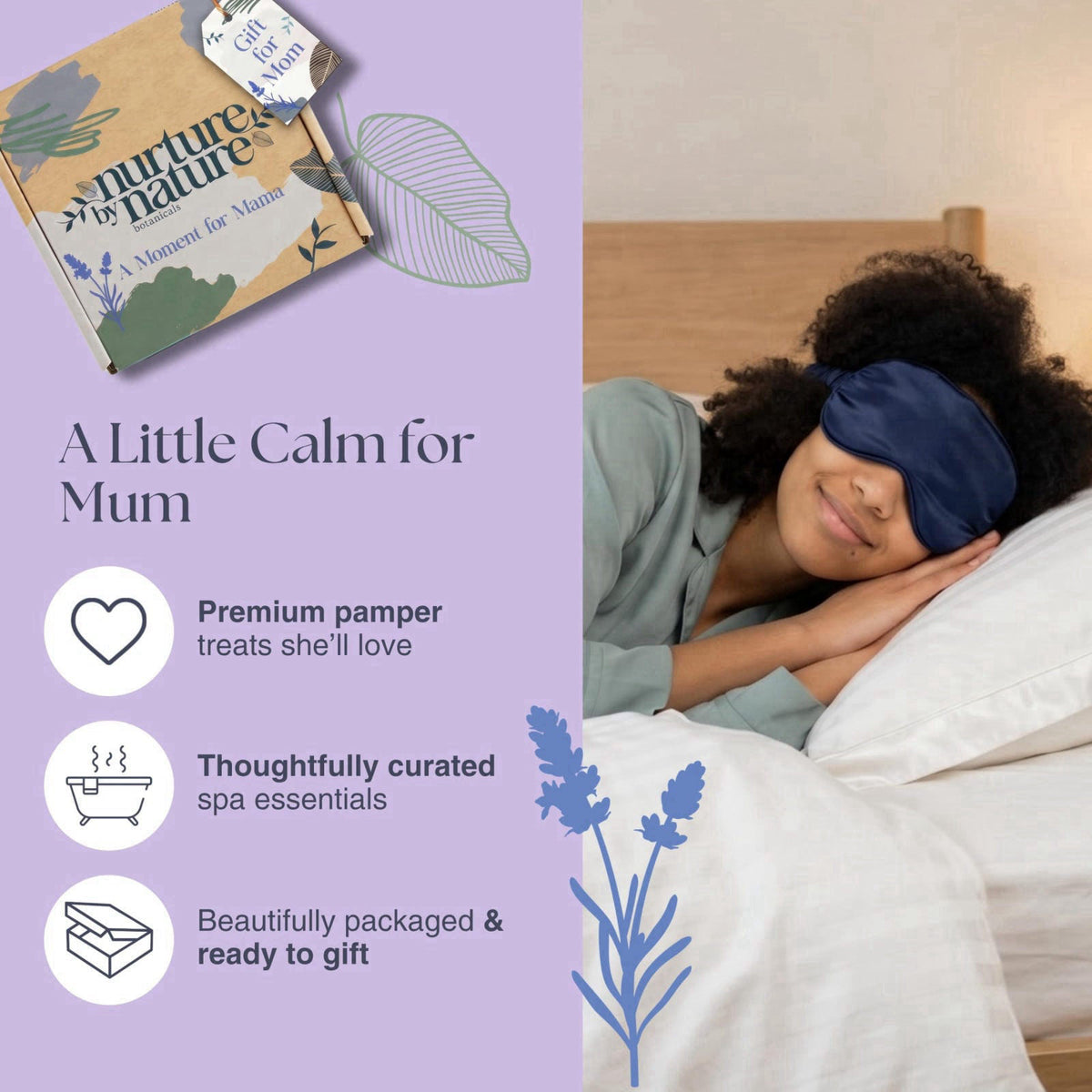Nurture by Nature Botanicals Nurture by Nature New Mom Gift Basket - 6 Piece Self Care Package – full view