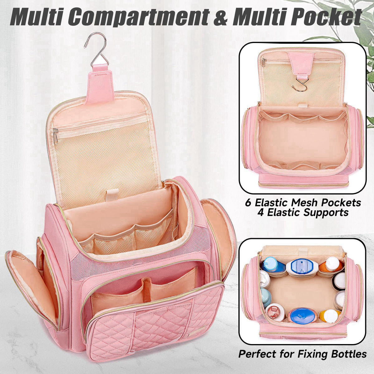 Tealari Large Toiletry Bag for Women Men,Bathroom Bag,Water Resistant Shower Bag,Makeup Bag,Portable Shower Caddy for Co