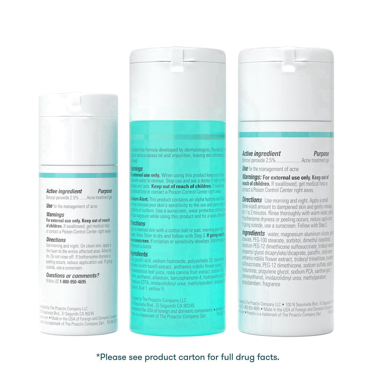 Proactiv Solution Acne Treatment Kit, Original 3-Step Face Routine, 30-Day – packaging and label