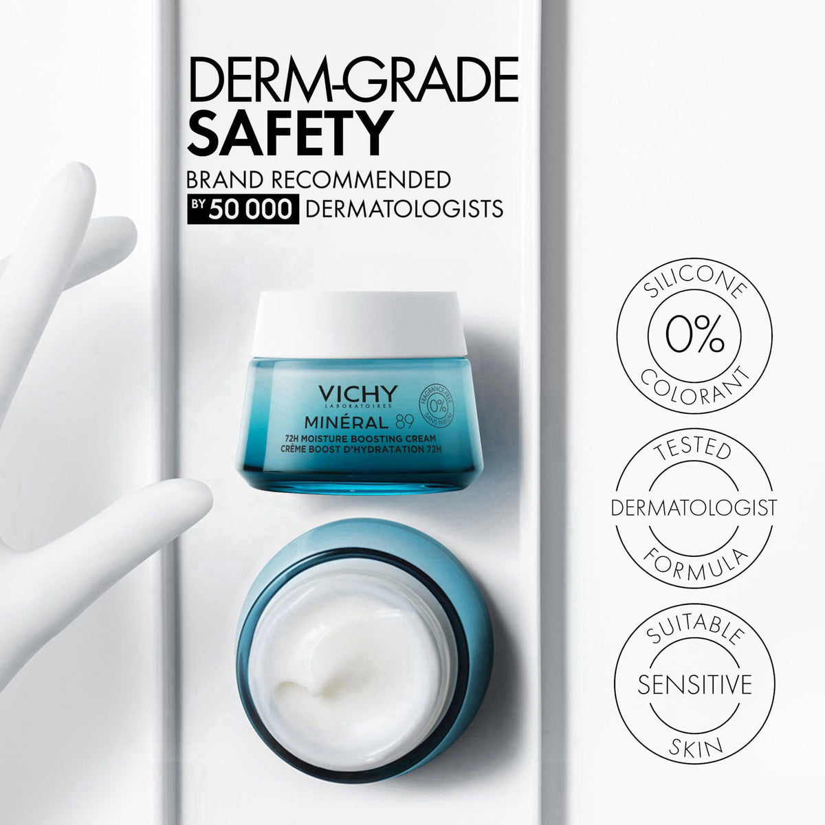 VICHY Mineral 89 Lightweight Face Cream Hydrating Face Moisturizer 1.35oz – alternate angle