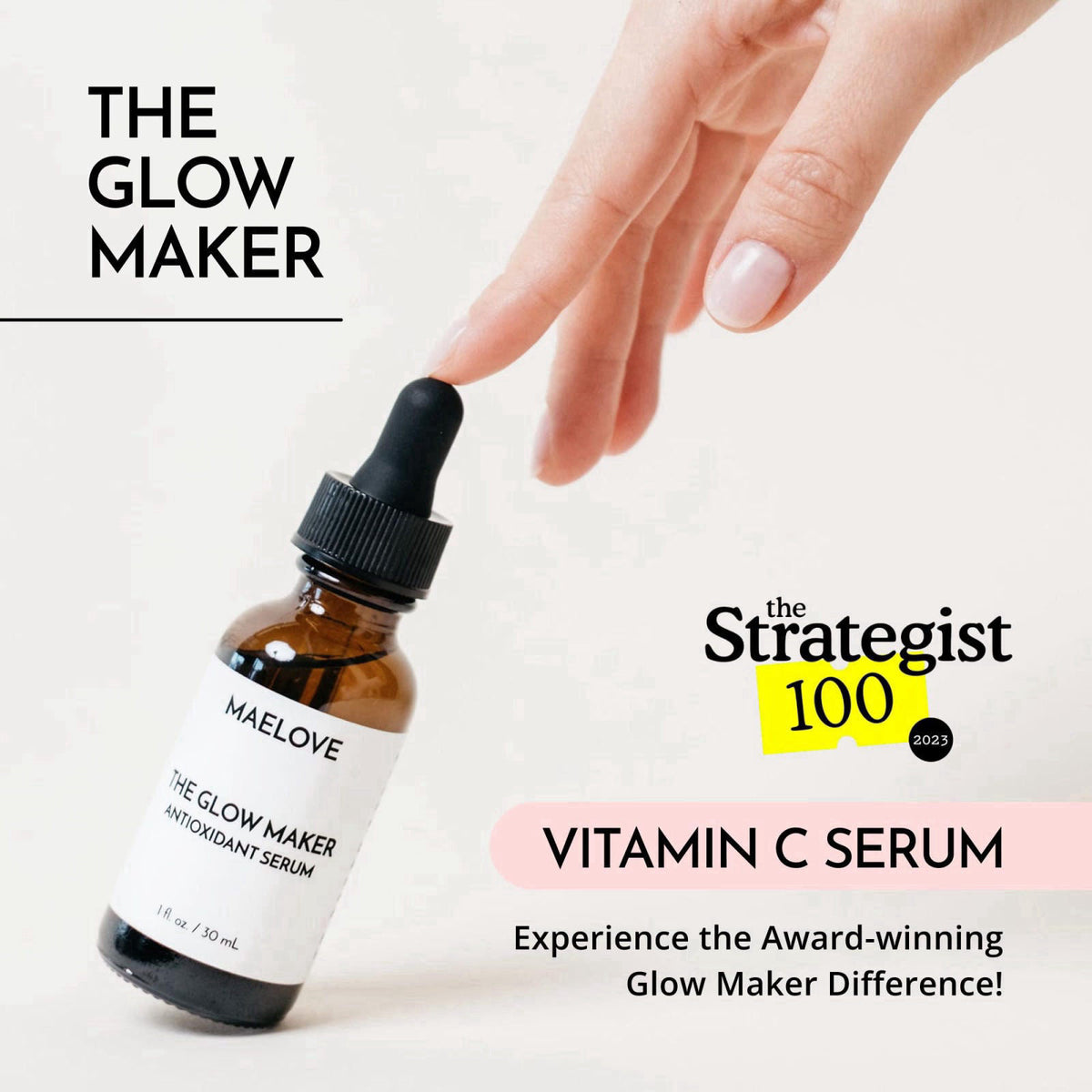 MAELOVE Glow Maker Vitamin C Serum with Vitamin E & Ferulic Acid, 1 fl oz – close-up detail