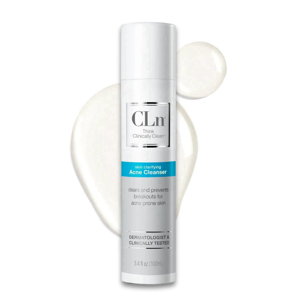 CLn® Acne Cleanser-Facial Cleanser with 0.5% Salicylic Acid to Eliminate Blackheads & Breakouts, Oil-Free & Fragrance-Fr