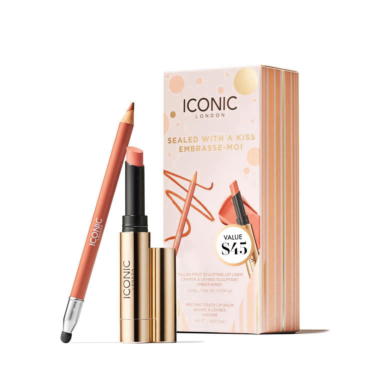 ICONIC LONDON Sealed with a Kiss Gift Set | Includes Melting Touch Lip Balm (Undone) and Fuller Pout Sculpting – product