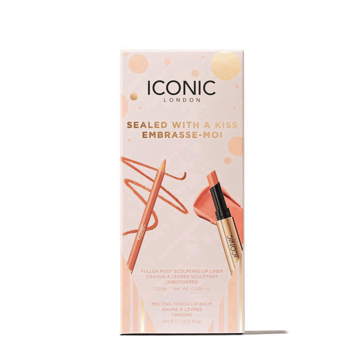 ICONIC LONDON Sealed with a Kiss Gift Set | Includes Melting Touch Lip Balm (Undone) and Fuller Pout Sculpting – back vi
