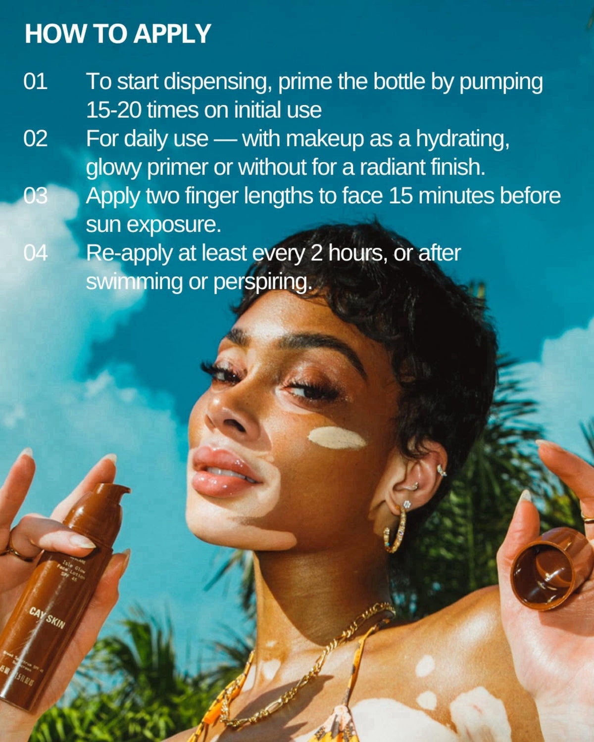Cay Skin Isle Glow Face Moisturizer SPF 45 – Illuminating Moisturizer, Broad Spectrum Sunscreen + Makeup Primer – Lightw