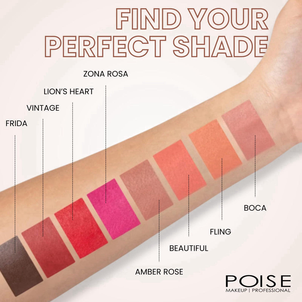 POISE INT'L BEVERLY HILLS POISE Makeup HD Crème Lip and Cheek Compact | High Pigment Cheek Blusher and Lipstick in One H