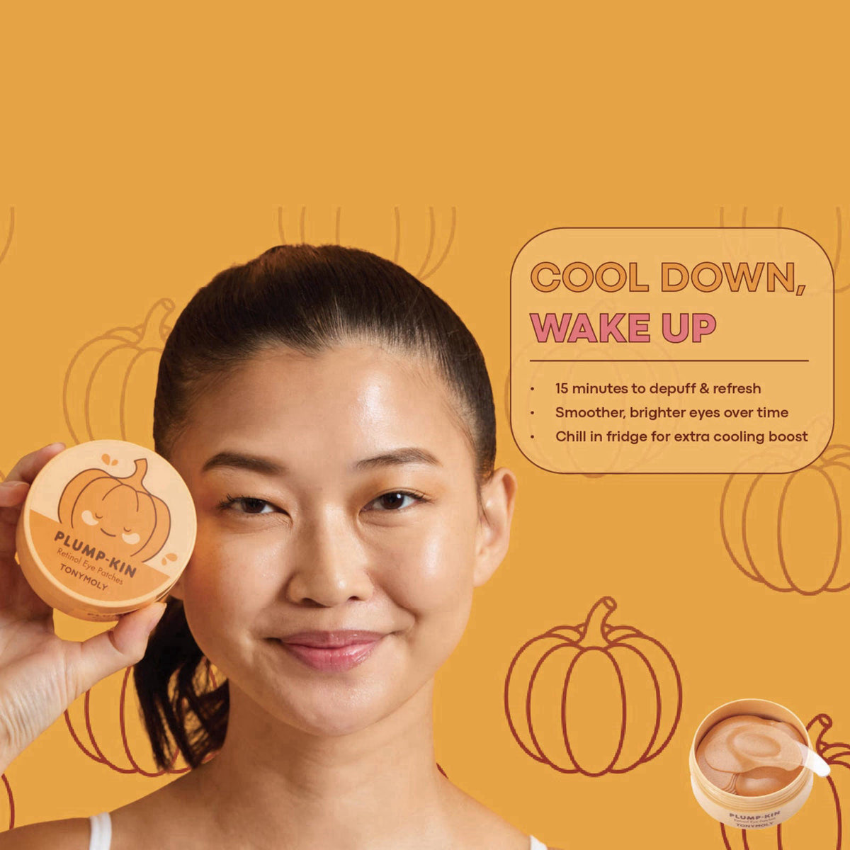TONYMOLY Plump-kin Pumpkin Retinol Under Eye Patch, Dark Circles, 30 Pairs – alternate angle