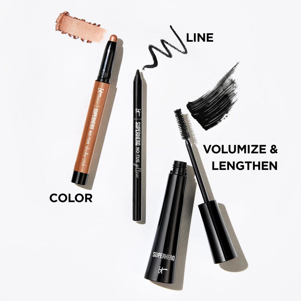 IT Cosmetics Superhero Elastic Stretch Volumizing + Lengthening Mascara – Mascara on display