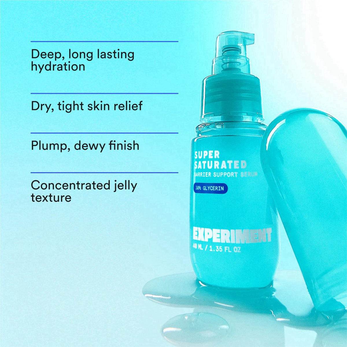 Experiment Super Saturated Ultra Hydrating Barrier Serum - 1.35 fl oz – back view and specifications
