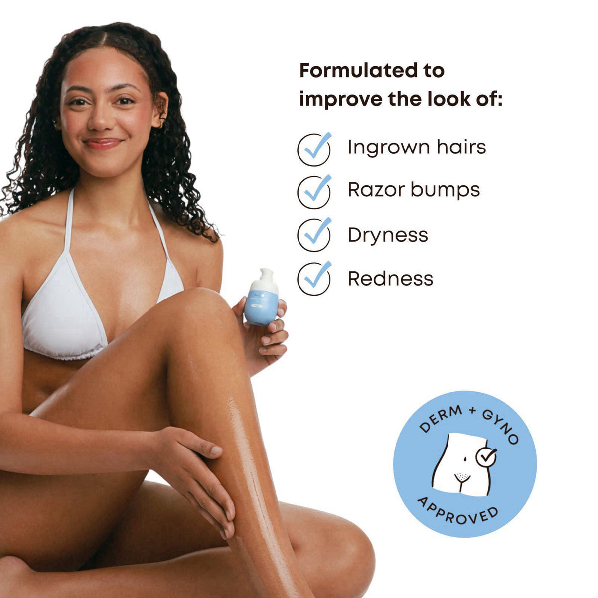 Bushbalm Ingrown Hair & Razor Bumps Oil - Nude, 30ml – close-up detail