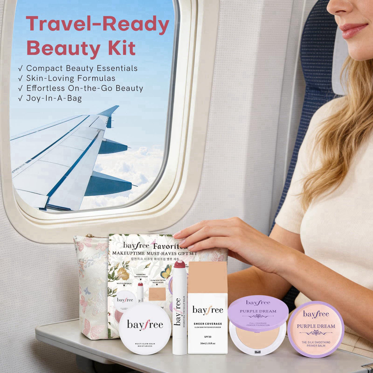 bayfree Multi Glow Balm & Original Kit Gifts Set, Cream Blush for Cheeks, Korean Makeup Set for Women & Beginners, Vegan