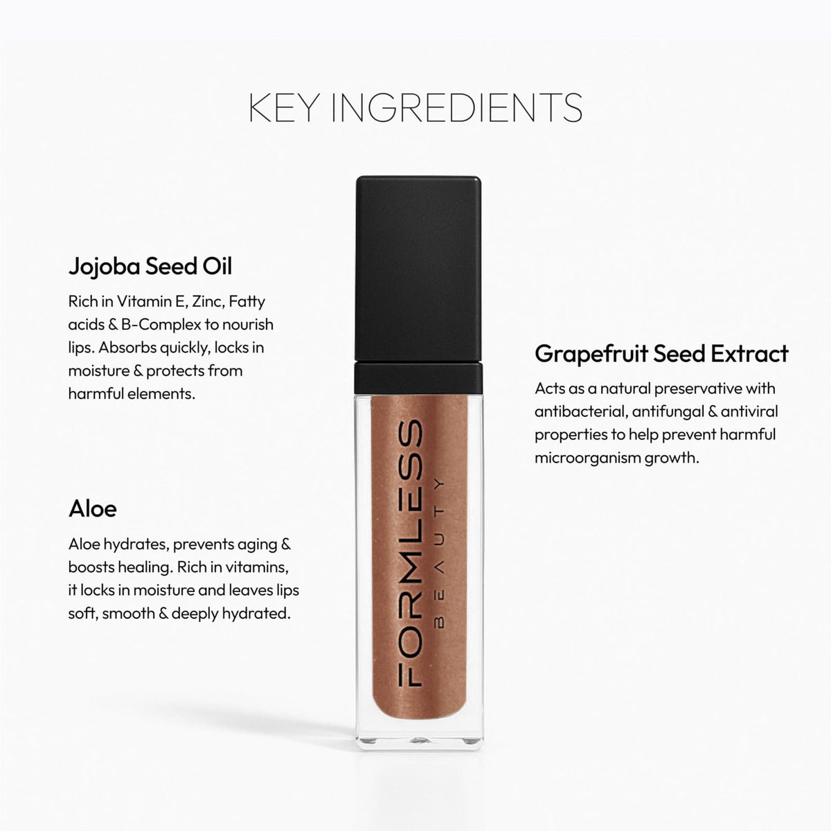 Formless Beauty by Jenny McCarthy Euphoria Lip Gloss, Chestnut-Brown – packaging and label