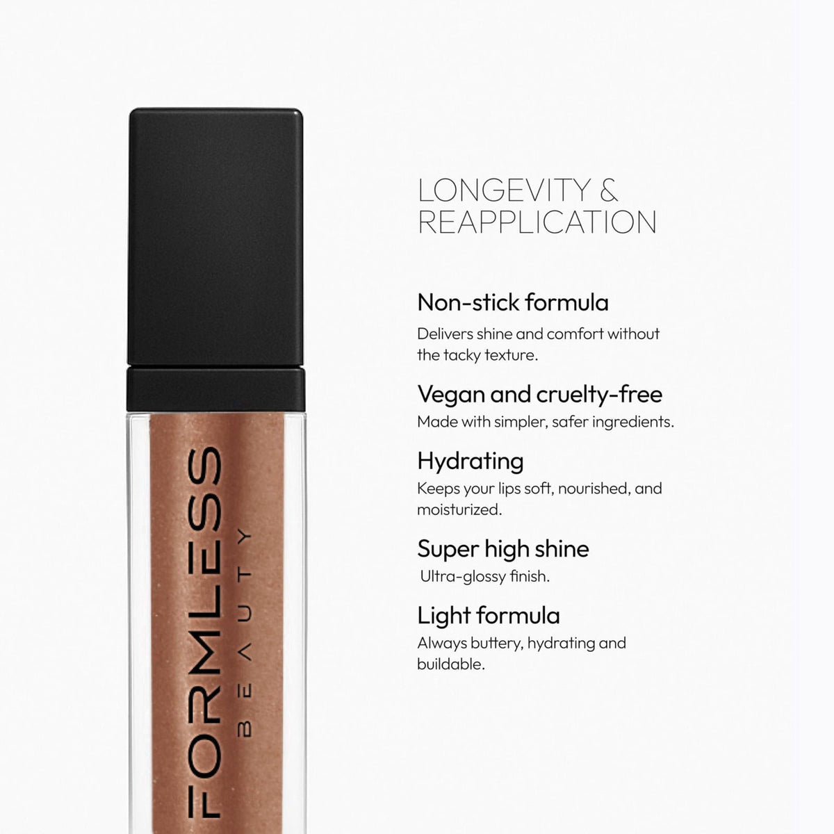 Formless Beauty by Jenny McCarthy Euphoria Lip Gloss, Chestnut-Brown – full view
