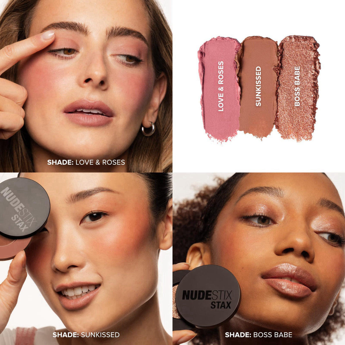 Nudestix STAX All Over Color Blush Balm – Multi-Use Cream Blush for Cheeks, Eyes & Lips with Soft Matte Finish – full vi