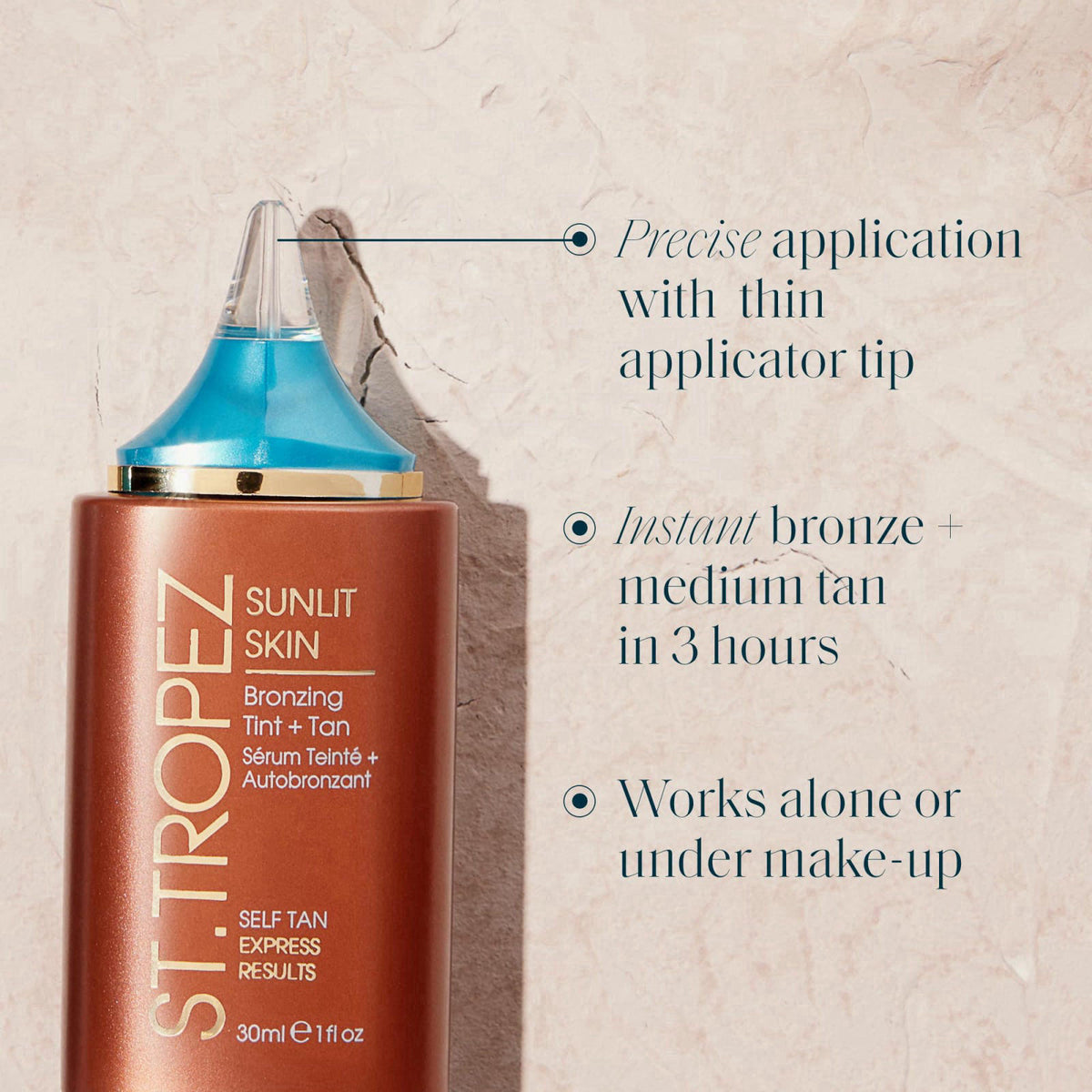 St.Tropez Sunlit Skin Bronzing Tint and Liquid Bronzer For Face & Skin, Creates A Sun-Kissed Glow with Hyaluronic acid, 