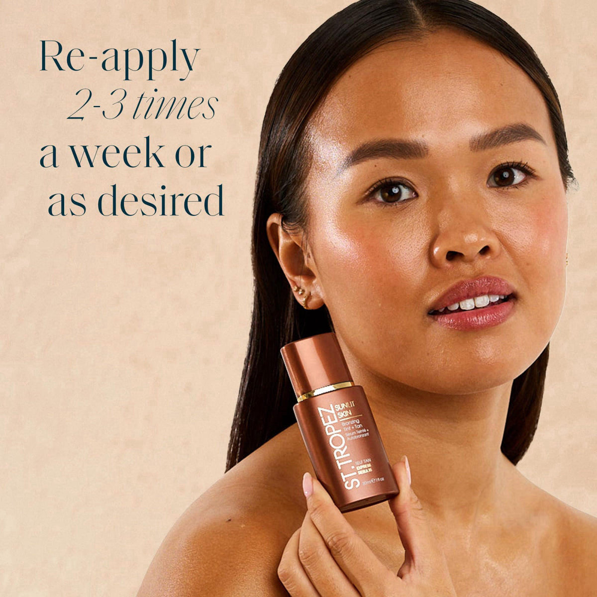 St.Tropez Sunlit Skin Bronzing Tint and Liquid Bronzer For Face & Skin, Creates A Sun-Kissed Glow with Hyaluronic acid, 