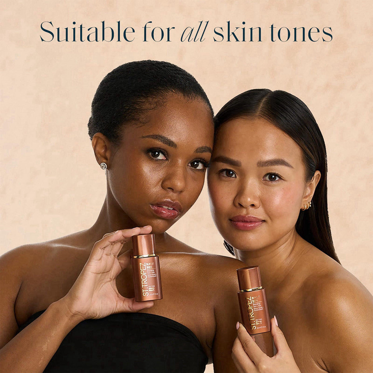 St.Tropez Sunlit Skin Bronzing Tint and Liquid Bronzer For Face & Skin, Creates A Sun-Kissed Glow with Hyaluronic acid, 
