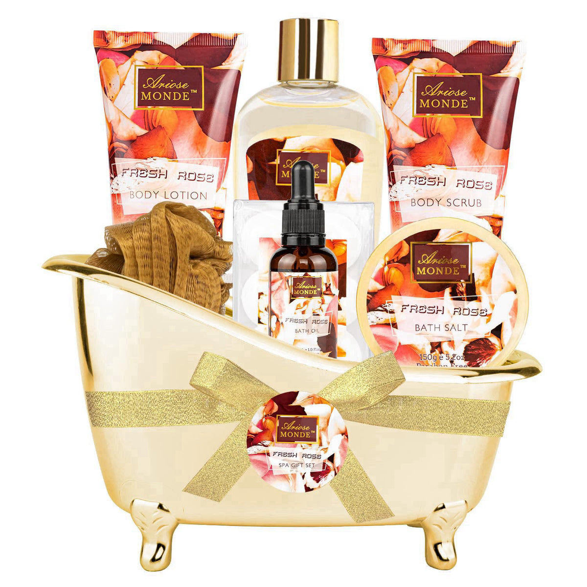 ArioseMonde Spa Gift Set for Women, 8pc Fresh Rose Relaxing Bath Set for Women Gift – product photo (Sets &amp; Kits)