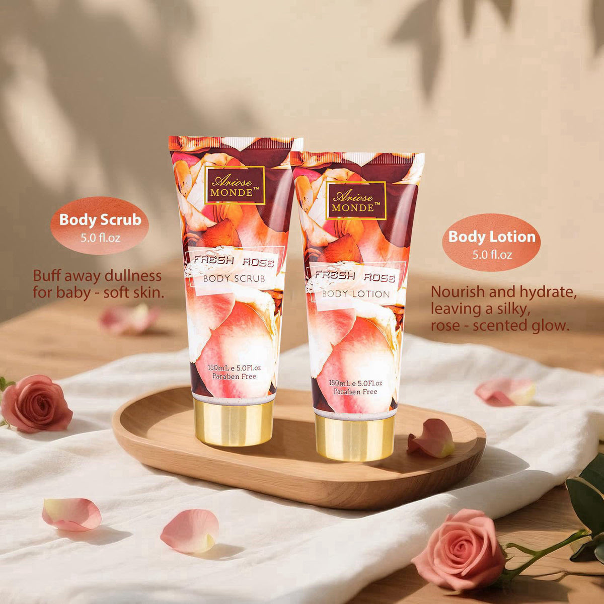 ArioseMonde Spa Gift Set for Women, 8pc Fresh Rose Relaxing Bath Set for Women Gift – full view
