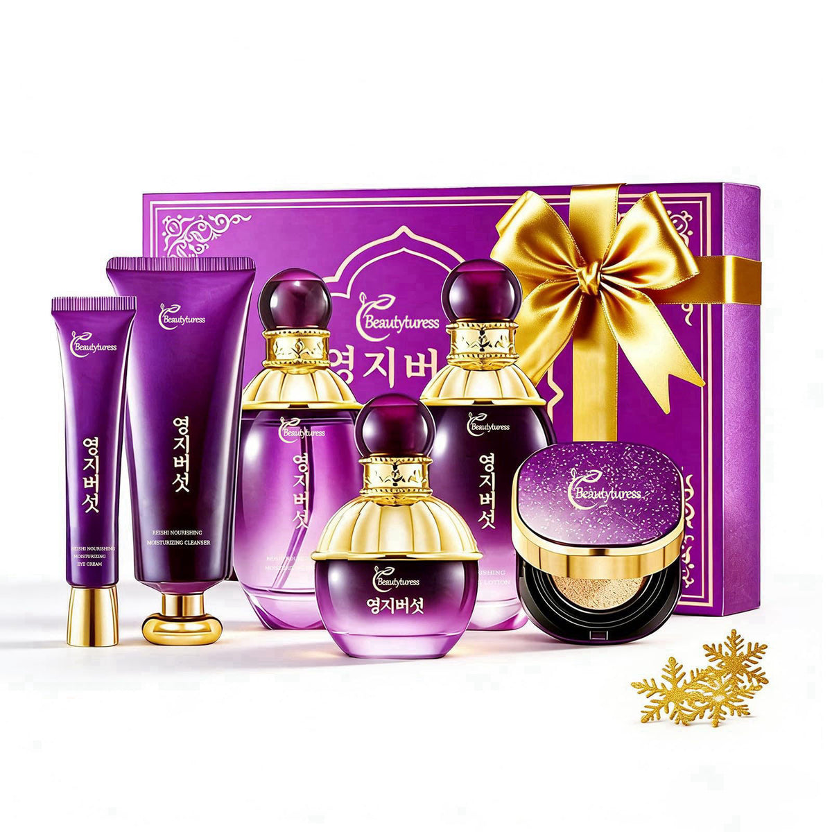 BEAUTYTURESS Ganoderma Lucidum Skincare Set - Face Care Kit with Collagen,Niacinamide, Hyaluronic Acid - Anti aging & Fi