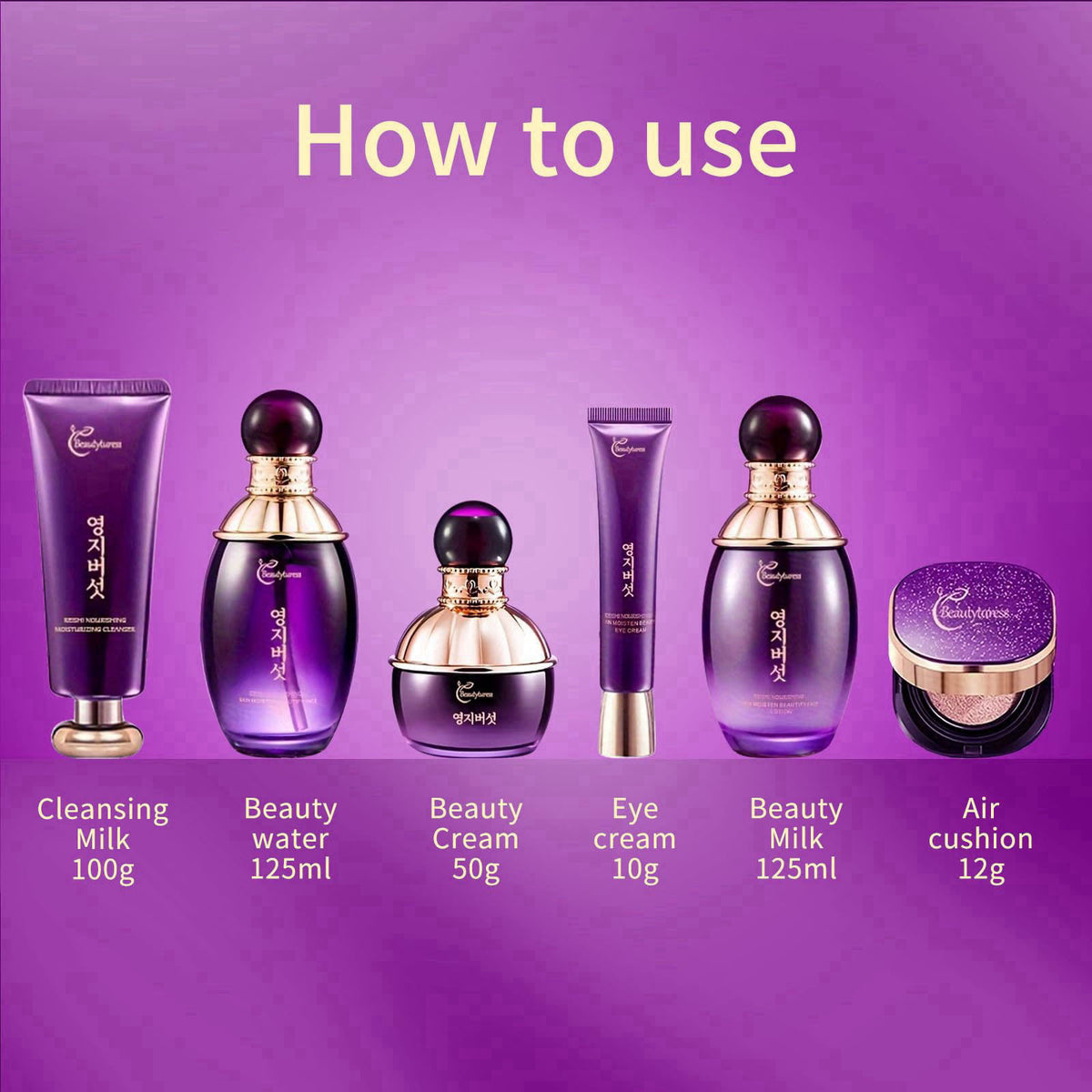 BEAUTYTURESS Ganoderma Lucidum Skincare Set - Face Care Kit with Collagen,Niacinamide, Hyaluronic Acid - Anti aging & Fi
