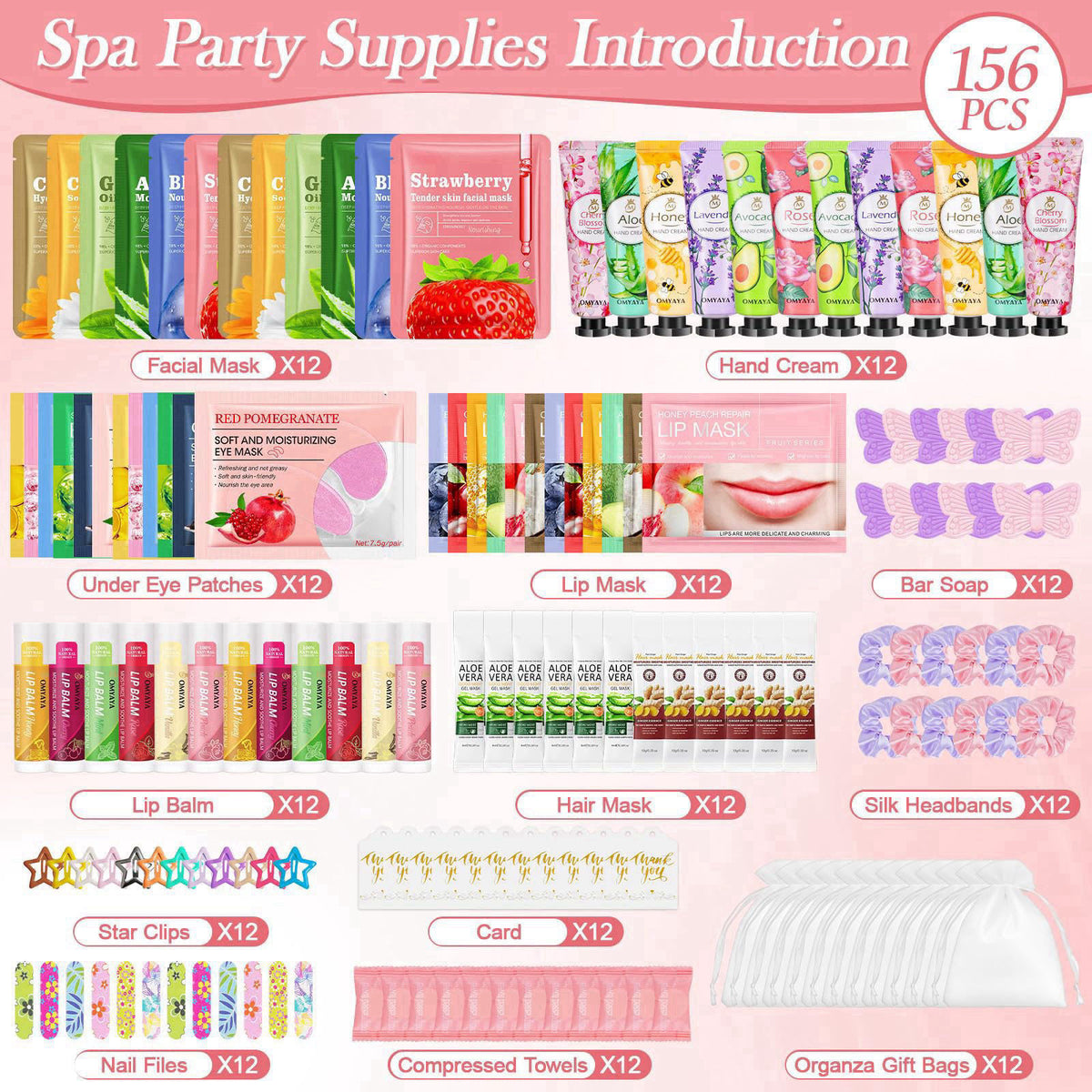 Aottom 156 PCS Bulk Gifts For Women,Spa Party Favors Supplies – close-up detail
