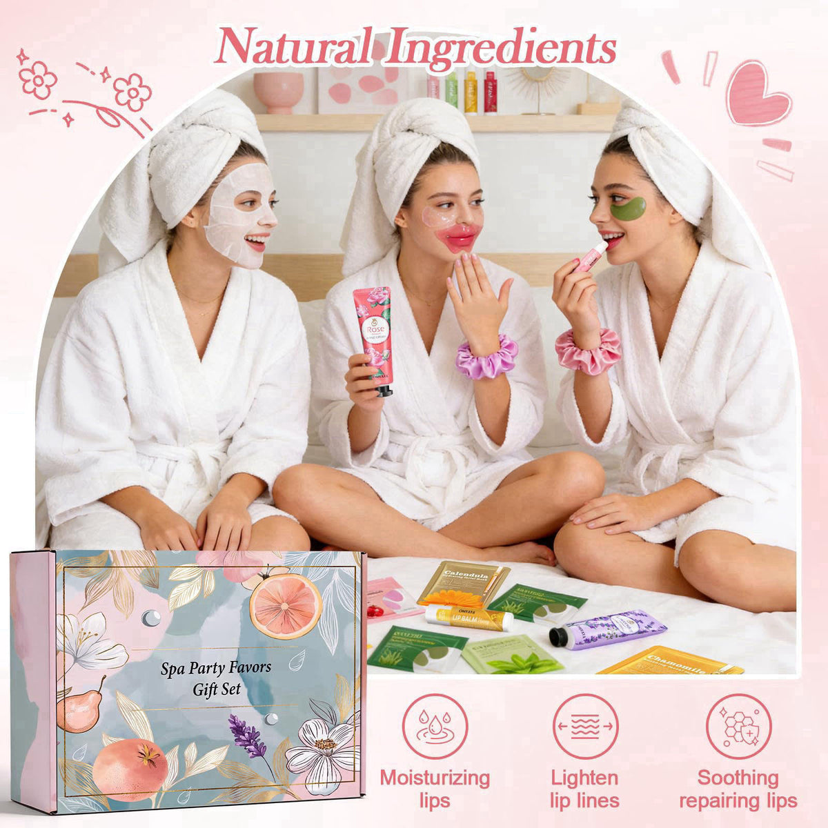 Aottom 156 PCS Bulk Gifts For Women,Spa Party Favors Supplies – back view and specifications